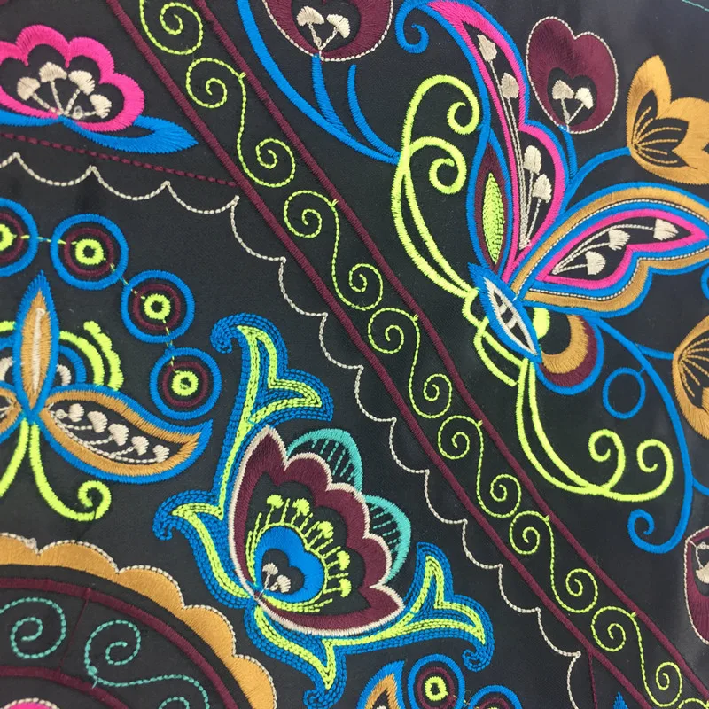 FFLACELL miao ручная вышивка крючком простая ткань вышивка патч платье обувь сумка Аппликация отделка DIY Этнические Племенные