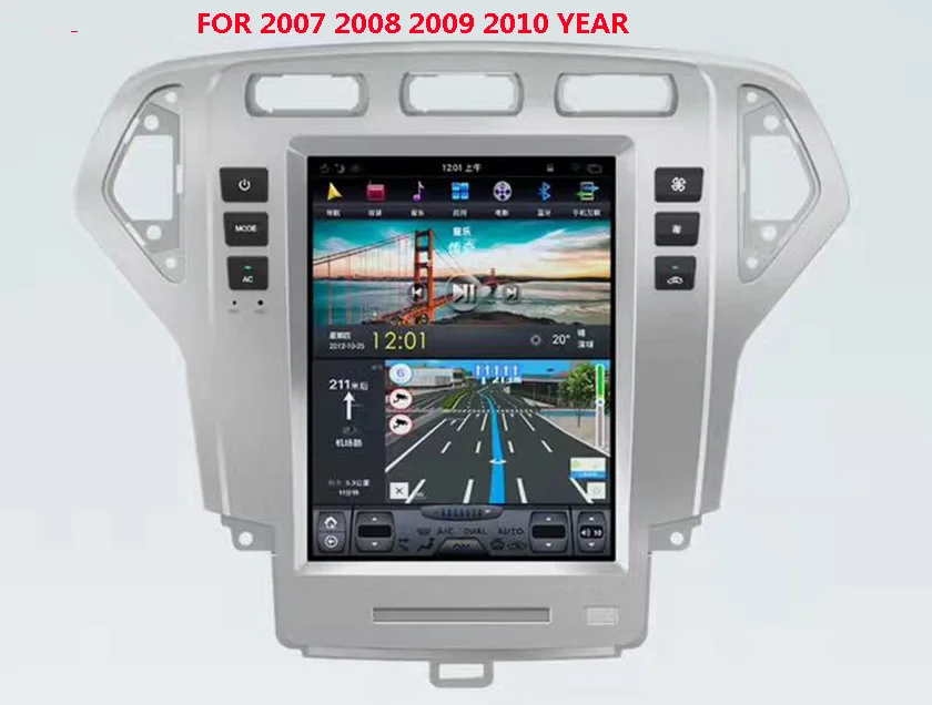 10,4 ''Tesla стиль Android 8,1 автомобильный DVD gps плеер для Ford Mondeo fusion 2007 2008 2009 2010 2011 2012 2013 PX6 CARPLAY