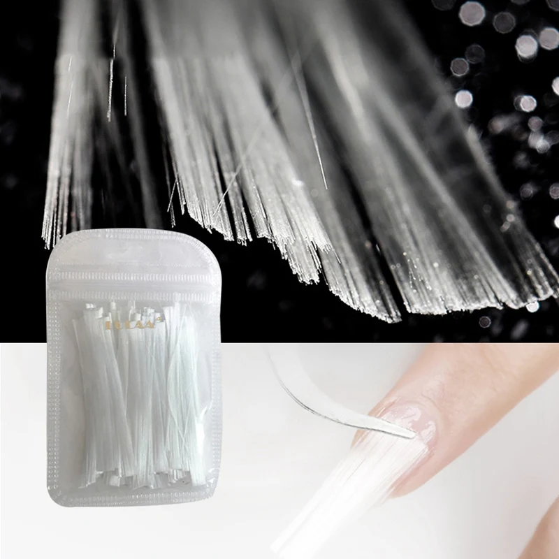 

10/20/50Pcs/Pack Fiberglass Nail Extension Fiber Glass for Nail Silk Extend Nail Form Acrylic Tips Nail Salon 6.5cm