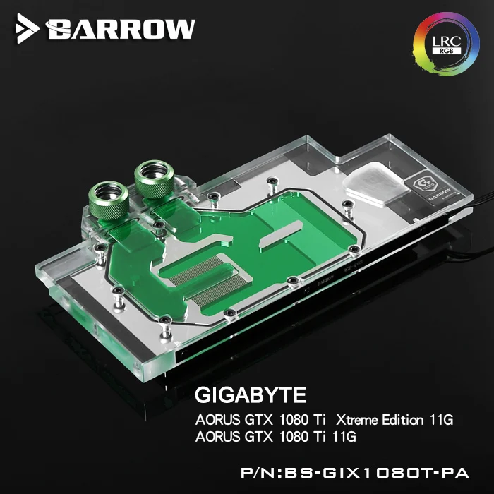 Курган BS-GIX1080T-PA, производительность, Никелированное покрытие 2,0 5v 3pin полное покрытие Графика карты водяного охлаждения блока для Gigabyte AORUS GTX 1080ti Xtreme Edition