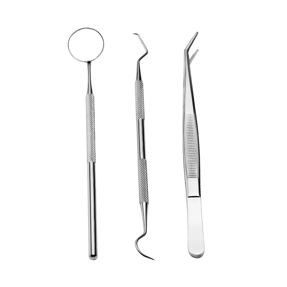 

1/3Pcs/Set Stainless Steel Dental Examine Dentist Teeth Clean Hygiene Mirror Pick Teeth Cleaner Tools Dental Equipment Kits