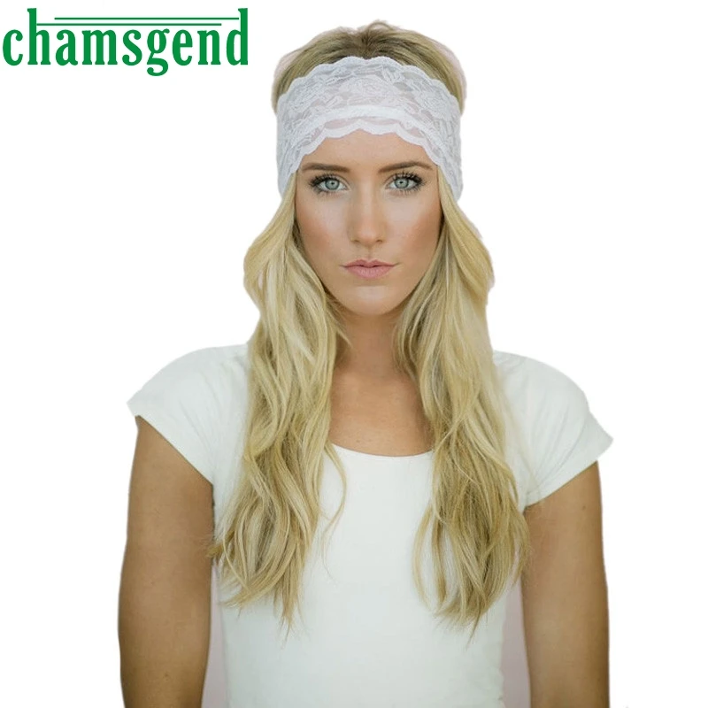 New 2color Gym Lace Elastic Sport Headbands Women Girls Hair