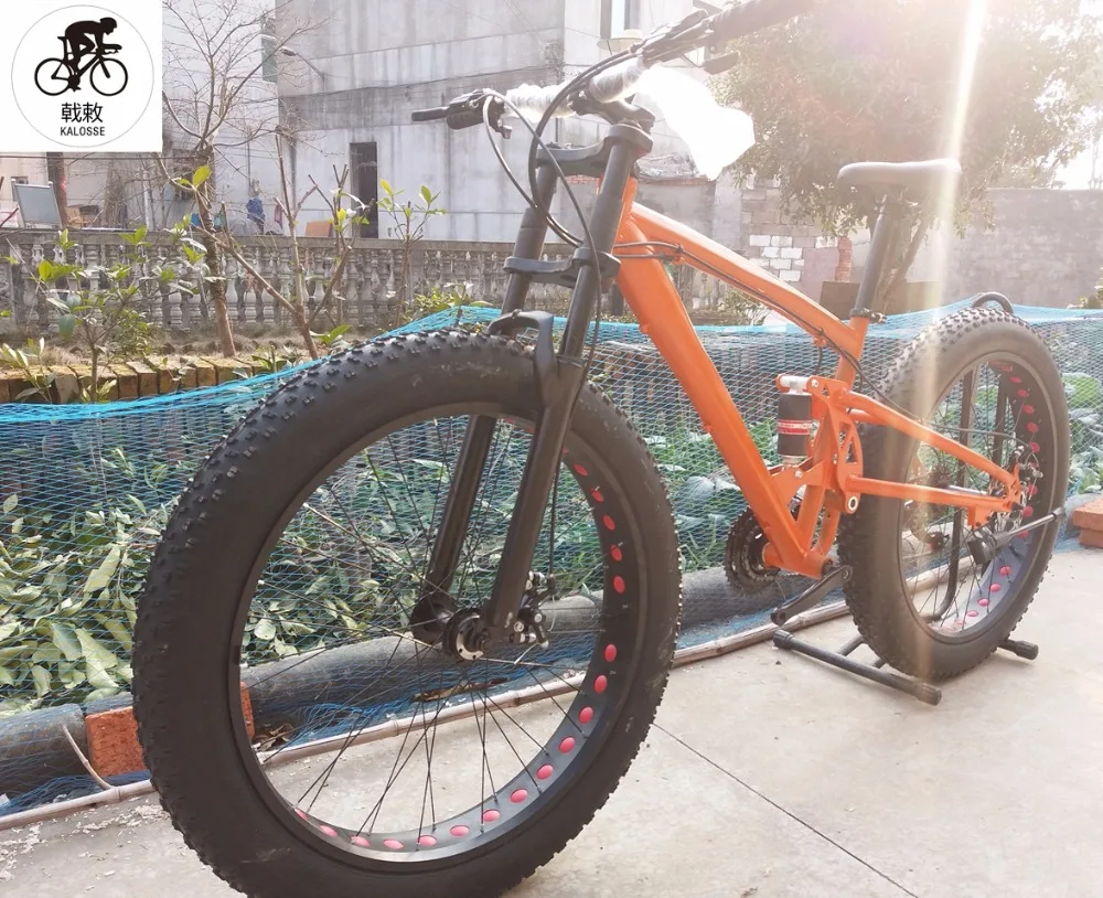 Excellent Kalosse Full suspension  bike snow  26*4.0 tires Beach bike  Microshift   3X10S  30 speed , Hydraulic brakes 0