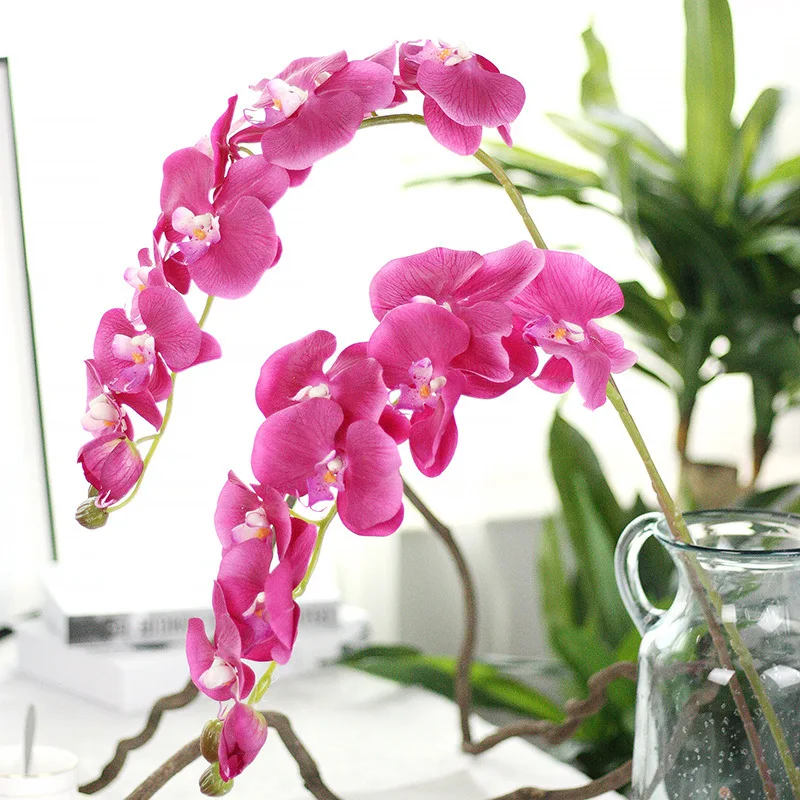 

Butterfly Orchid Artificial Flowers Branch Shopping Mall Green plants Home Decoration Living Room Silk Cloth Crafts Fake Flowers