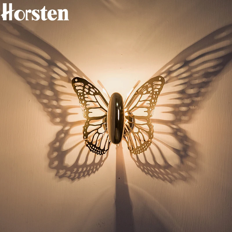 Horsten Новый Креативный светодиодный настенный светильник с бабочкой абажур