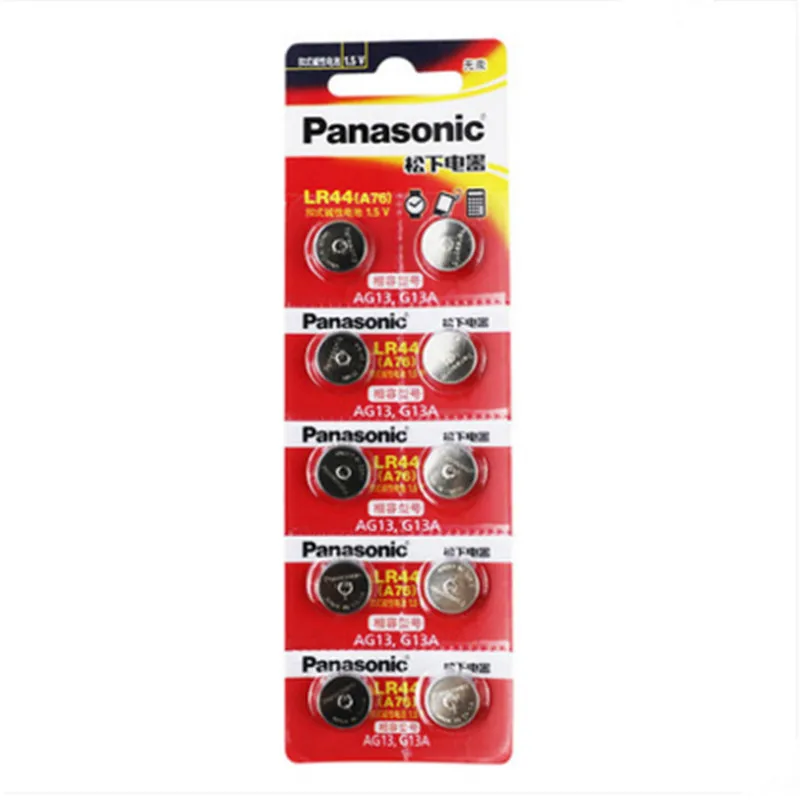 2 шт PANASONIC LR44 A76 AG13 0% Hg SR1154 357 LR 44 1,5 V батареи для калькулятора 0% Hg