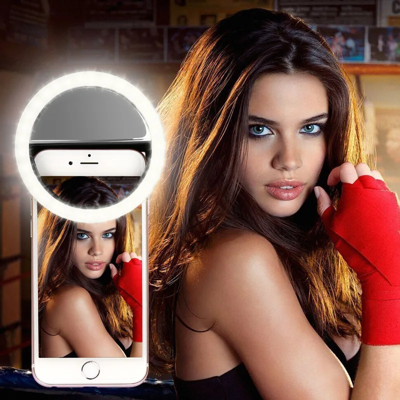 Imagen de Selfie Ring Mobile Phone Clip Lens Light Lamp Litwod Led Bulbs Emergency Dry Battery For Photo Camera Well Smartphone Beauty