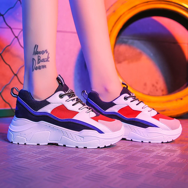 

Women Casual Shoes 2019 Chunky Sneakers Fashion Dad Shoes For Women Spring Autumn White Chunky Sneaker Women Vulcanize Shoes