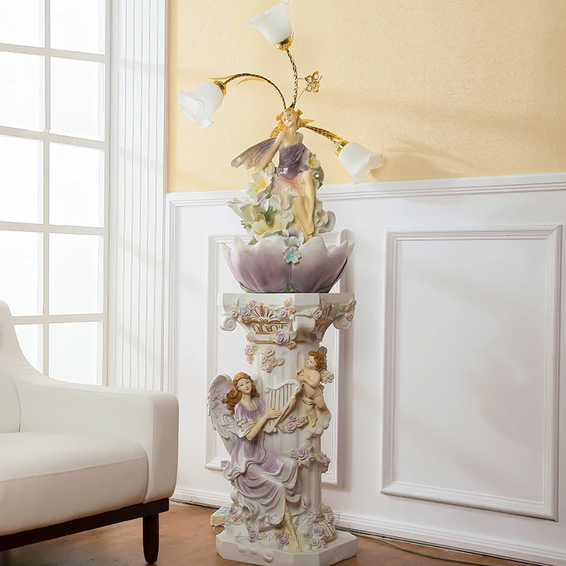 

European Angel large rockery Water Fountain Pond waterscape living room decoration decoration vertical tank humidifier