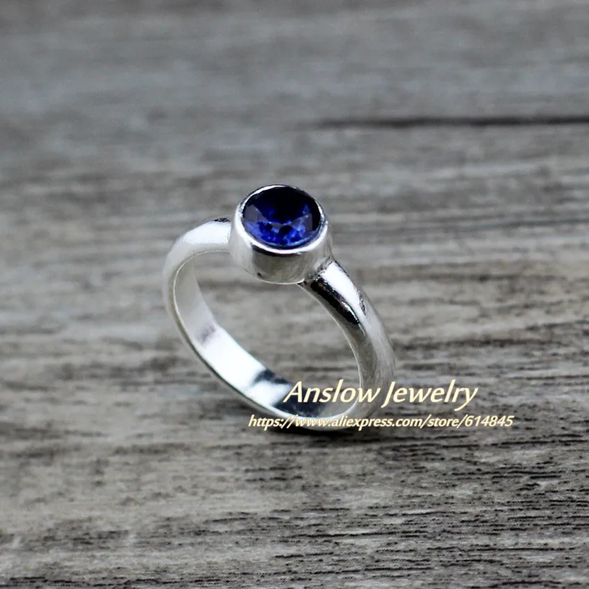 Anslow брендовые модные ювелирные изделия оптом дешевые винтажные Ретро серебряные Свадебные обручальные кольца для женщин подарок на день матери LOW0005AR - Цвет основного камня: Ancient slver blue