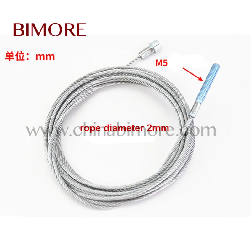 

5 Pieces Length 3760mm BIMORE Elevator Door Steel Wire Rope M5 Diamter 2mm For 1000 Opening