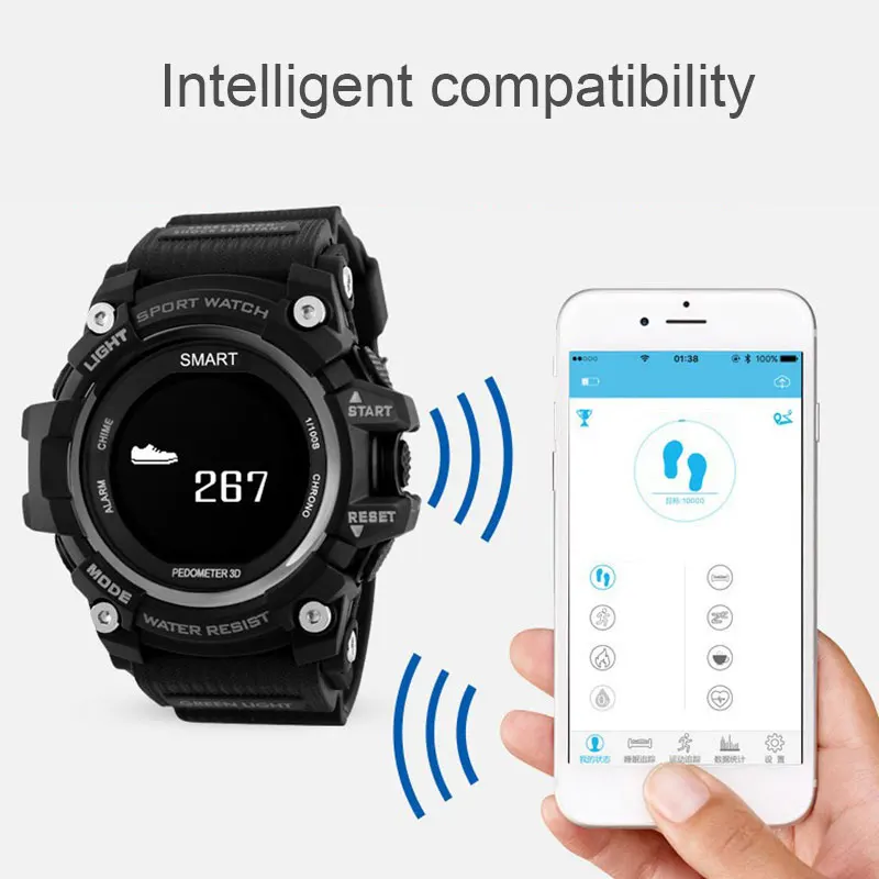 

0.96Inch Bluetooth Smartwatch Waterproof Heart Rate Monitor Outdoor Sport Smart Watch for IOS Android Phone ND998