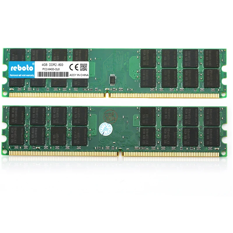 Reboto 8GB DDR2 2X4 GB ram 800 Mhz PC2 6400 240Pin память только для рабочего стола AMD dimm|memory ram|ddr2 4gbfor amd |