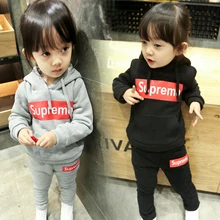 Children’s clothing female child autumn set 2016 spring and autumn baby sweatshirt 3 – 4 – 5 child sports twinset