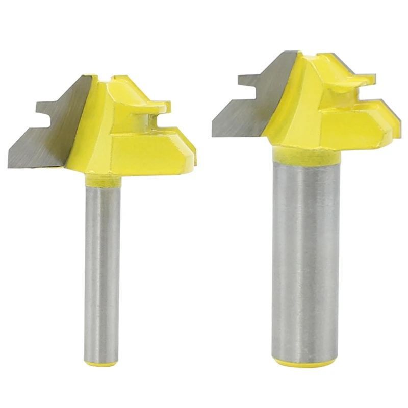 

Woodworker Lock Miter Router Bit 45 Degree Width 1/4*1-3/8 Woodworking Drill Bit 8mm Shank Tenon Cutter Woodwork Milling Cutters