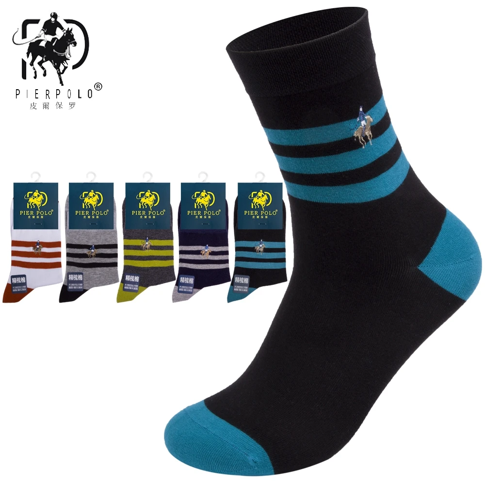 High Quality Brand PIER POLO New Striped Socks Fashion Casual Cotton
