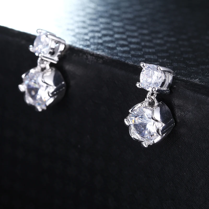 Shining Aaa Zirconia Stud Earrings For Women Fashion Brand Jewelry E044 Img 0186 0187 0188 0190 0345