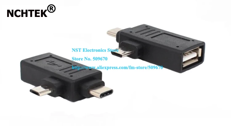 NCHTEK USB OTG адаптер 2 в 1 0 Micro Type C коннектор конвертер/Бесплатная доставка/10 шт. |