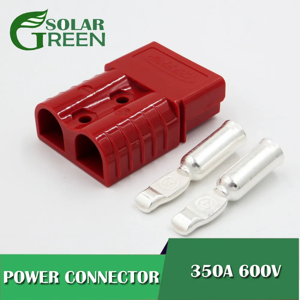 

SH350 Plug Connector Double Pole with copper Contacts 350A 600V Red Color for Solar Panels Caravans Battery