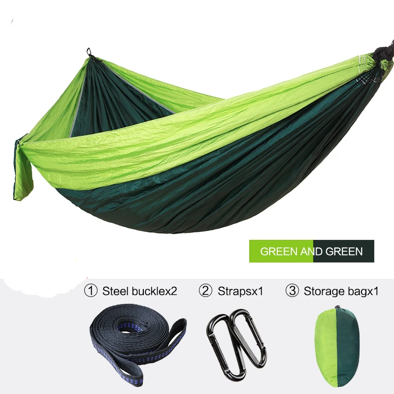 Double person Hammock Portable Parachute Nylon Fabric Travel Ultralight Camping hamak Outdoor Furniture casual hanging bed hamma