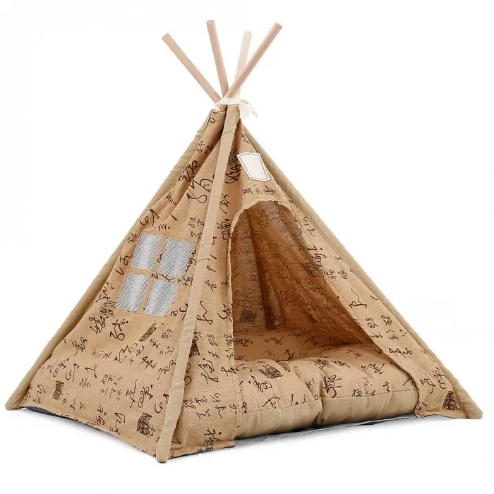 Pets Teepee Dogs Cats Rabbits Bed Oxford Cloth Linen Portable Pet Tents Houses Store