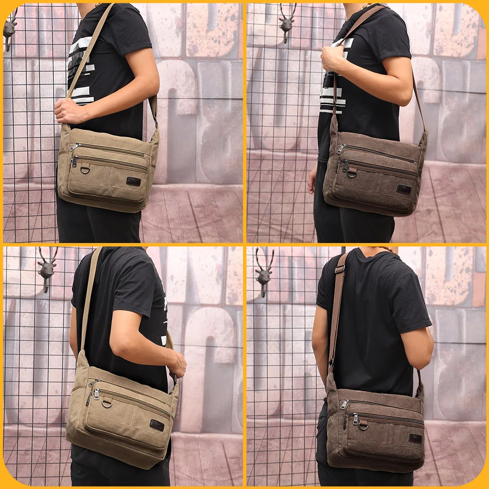 Brown Messenger Bag 2019 New Fashion Vintage Men Canvas Handbags Men Shoulder Bags Male Big Capacity Messenger Bags Brown Messenger Bag 2019 New Fashion Vintage Men Canvas Handbags Men Shoulder Bags Male Big Capacity Messenger Bags
