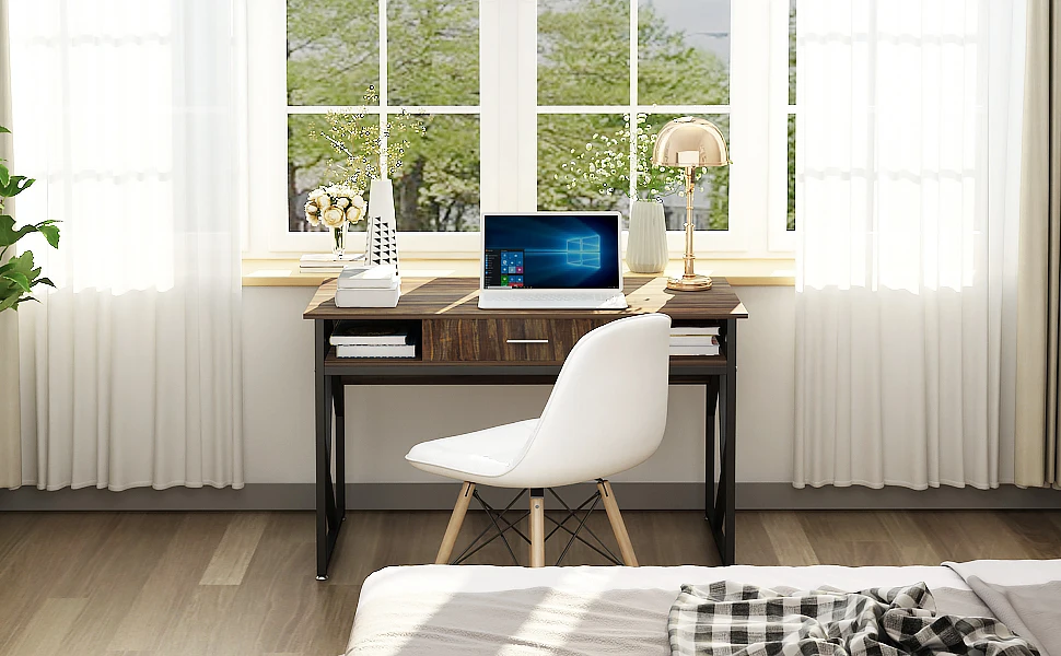 Computer Desk with Drawer DEWEL 47” Executive Desk Office Write Desk PC Laptop Workstation Space-Saving Study Desk with Storage Computer Desk with Drawer DEWEL 47” Executive Desk Office Write Desk PC Laptop Workstation Space-Saving Study Desk with Storage