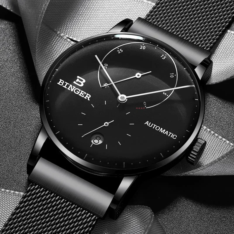 Switzerland наручные часы Binger мужские Топ люксовый бренд автоматические сапфировые механические часы водонепроницаемые часы полностью стальные мужские часы - Цвет: 05