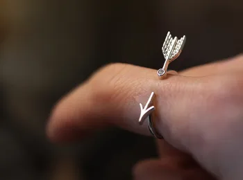 

Fashion exclusive ring rhinestone silver plating ring Broken arrow rings for women Wholesale