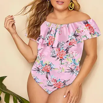 

Maternity Swimwear Pregnant Women Plus Size Women One-Piece Push-Up Padded Bikini Ruffled Flounce Print Swimsuit embarazo A1