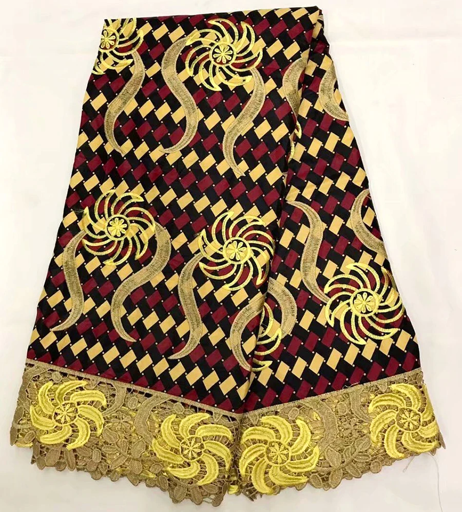 

2018 Guipure Wax With Lace High Quality Embroidered Wax Lace Fabric With Flower African Lace Fabric Wax For Clothes