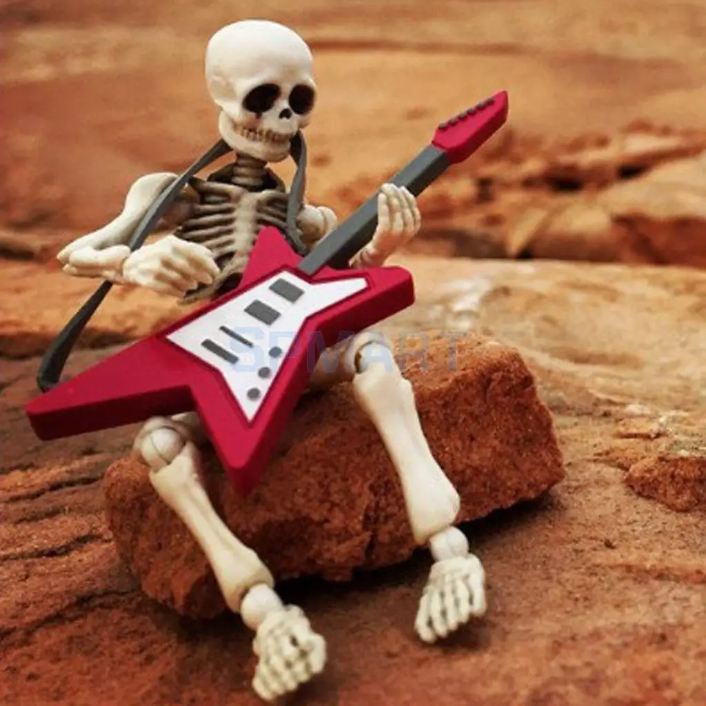 Dollhouse Miniature Guitar Microphone Model Set Vocal Concert Scenes Decor Kids Pretend Play Mini Figures Accessories