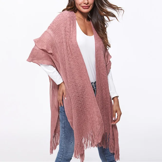 Pashmina Shawl Wrap For Women – Knitted Cashmere & Wool Blend Cape, Lightweight Scarf Cardigan For All Seasons