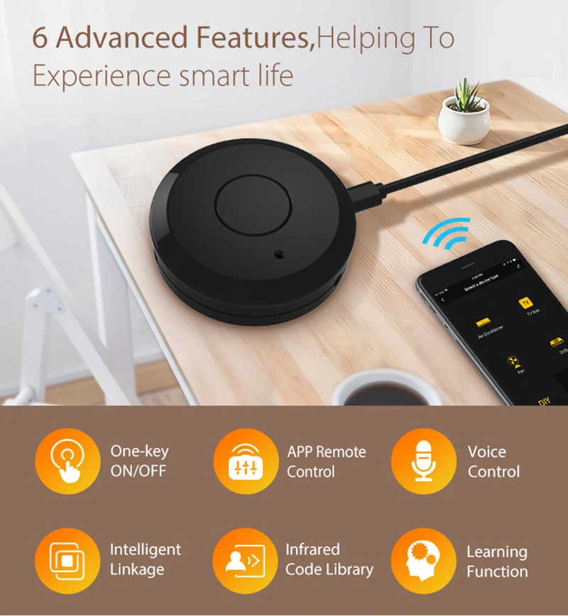 NEO COOLCAM NAS-IR03W Smart ПДУ ТВ дома Приспособления WI-FI + ИК переключатель 360 градусов смарт для кондиционера умный дом