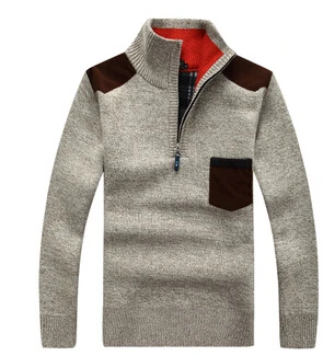 Высокое качество зима Для Мужчин's свитер с воротником-стойкой джемпера пуловеры свитера известный Для мужчин брендовая майка большого Размеры 3XL 5 цветов 52 - Цвет: Хаки
