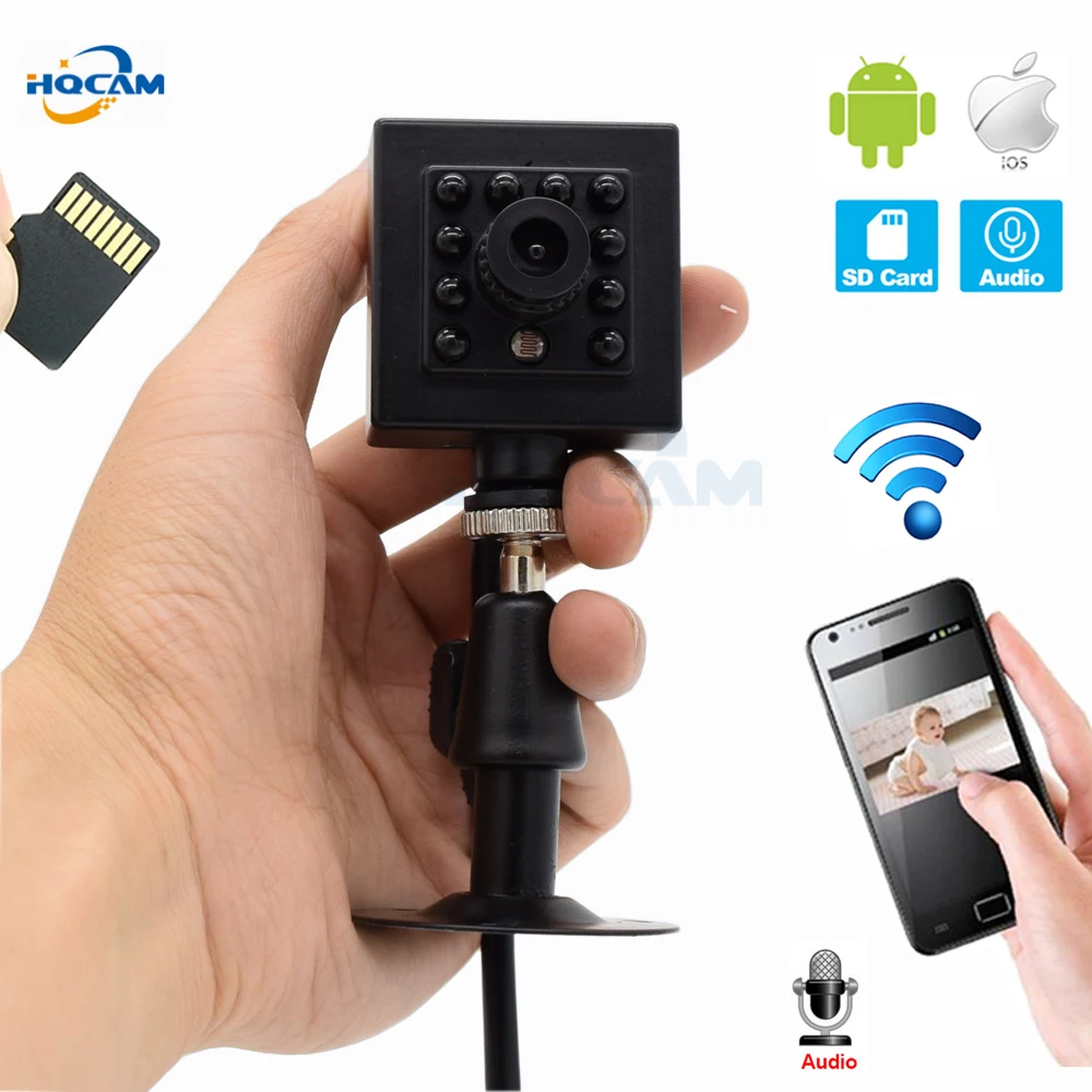HQCAM WIFI TF Slot 720P 960P 1080P Indoor Onvif 2.1 Wireless IP Camera