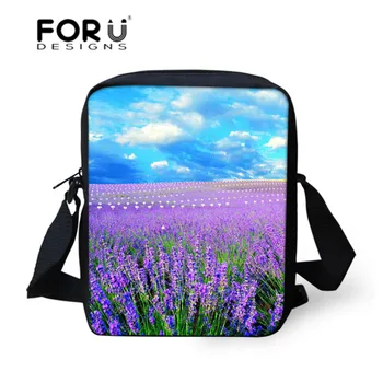 

FORUDESIGNS 3D Natural Sea of Flowers Printing Satchel Beag with Cell Phone Pocket for Ladies Protable Mini Schoolbag for Kids