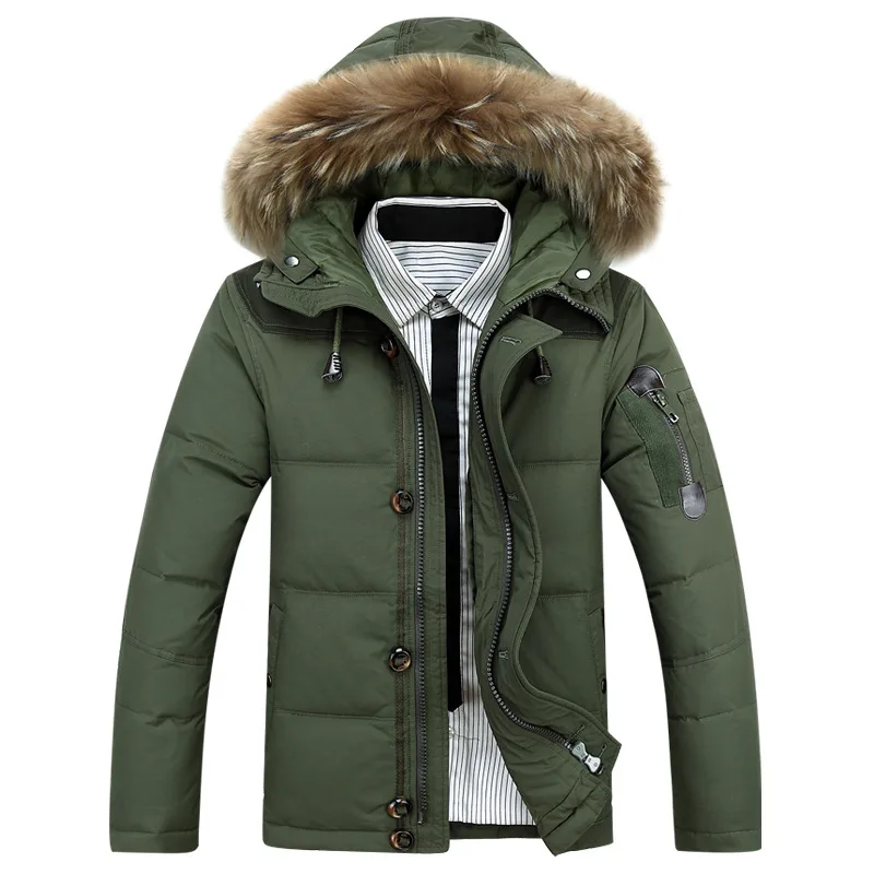 Светильник, мужские зимние куртки, мужское пуховое пальто с утиным пухом, мужская куртка, пальто с меховым капюшоном, парки, брендовая одежда, пальто