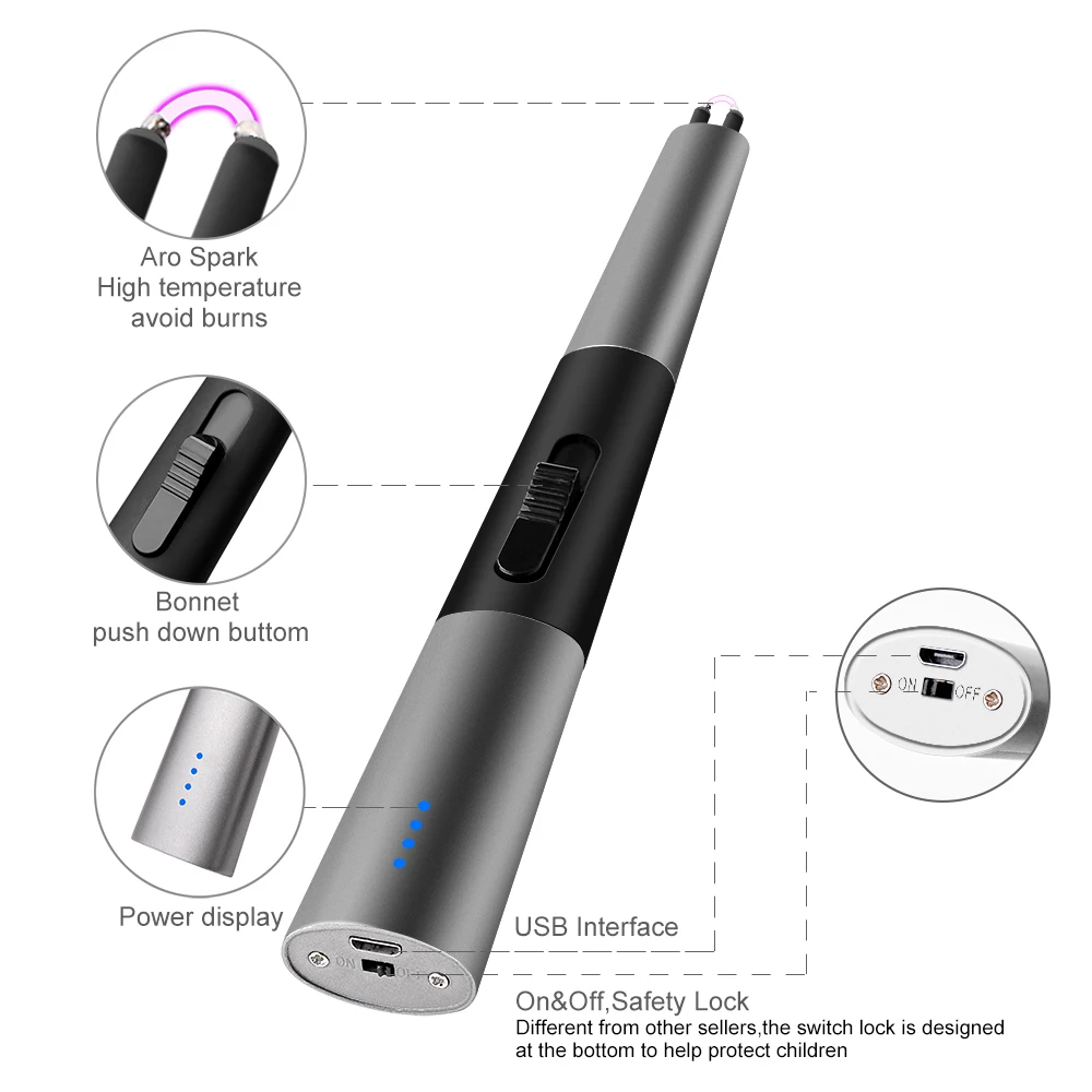 

Kitchen Tools lighter electronic USB Pulse Kitchen Ignition Gun Charging lighter gas Kitchen accessories gun jet lighter Sub ash