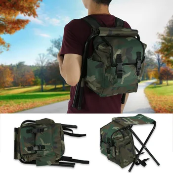 

Foldable Outdoor Portable Fishing Chair Camouflage Foldable Stool Climbing Fishing Camping Convenient With Storage Bag