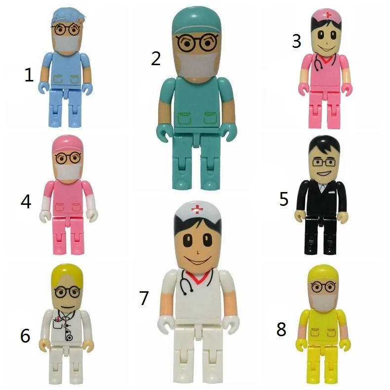 

Custom Logo Cartoon Doctor Series USB Flash Drive 128gb usb 2.0 4GB 8GB pen drive 16GB 32GB 64GB Hospital Nurse Pendrive Gifts