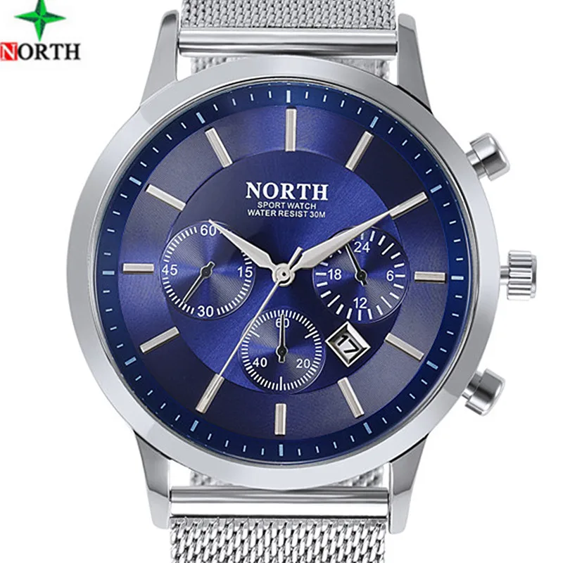 

NORTH Watches Men Military Quartz Waterproof Watch Stainless Steel Casual Male Clock Fashion Desgin Men Sport Relogio Masculino