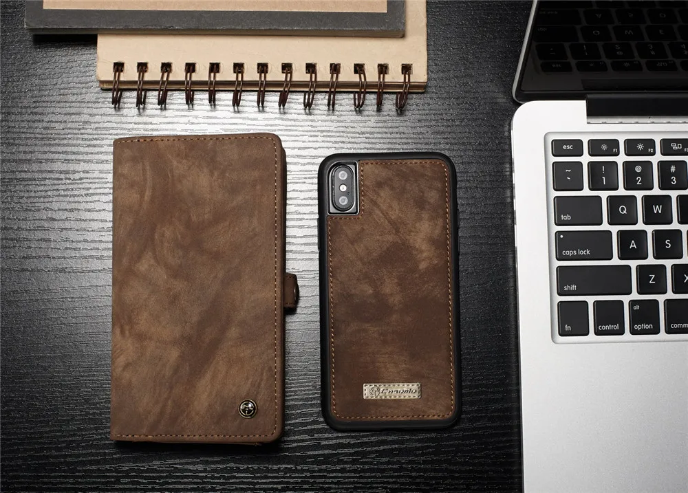 Роскошный кожаный чехол-кошелек для iPhone X, многофункциональный, 2 в 1, съемный флип-держатель для карт, чехол для Apple iPhone X, сумка для телефона, чехол