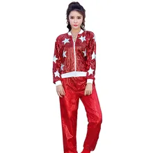 Новые джазовые танцевальные костюмы для женщин и мужчин хип-хоп Танцевальная Одежда с блестками костюмы сценическая одежда для взрослых вечерние танцевальные костюмы для выступлений