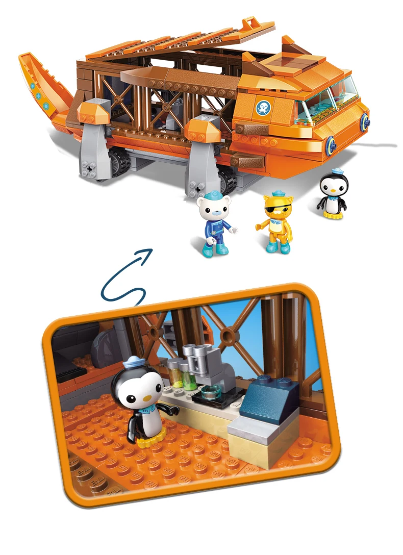 Город кирпичи 378 шт. Octonauts подводная лодка Juguetes Развивающая игрушка "сделай сам" кирпичей строительный конструктор для детей толстовка для мальчиков с 3 фигурки