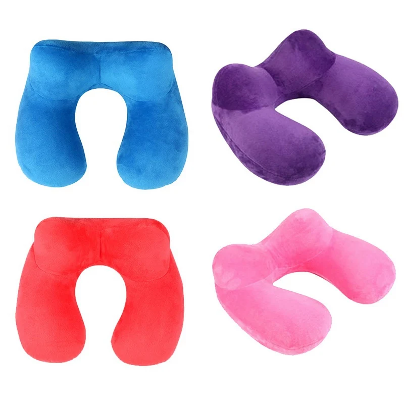 

U-Shape Travel Pillow for Airplane Inflatable Neck Pillow Travel Accessories 4Colors Comfortable Pillows for Sleep Home Textile