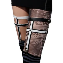 Подтяжки для женщин панк готические Подвески Кожа Крест Цвет пояса с резинками на подтяжках