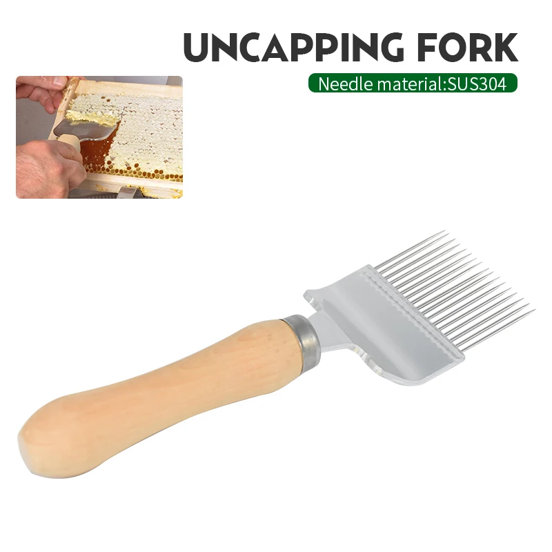 

Brand Beekeeping Tool 1PCS Stainless Steel and Wooden Uncapping Forks Suitable for Beekeeping Tool Honey Honeycomb Scraper