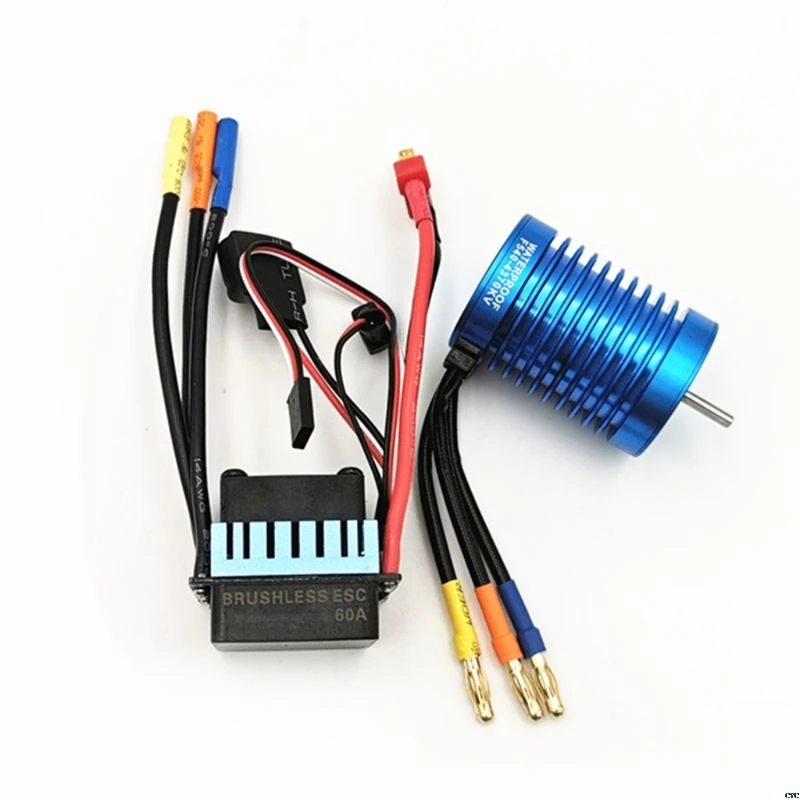 

3650 4370KV 4P Sensorless Brushless Motor + 45A Brushless ESC for 1/10 Off-road RC Car