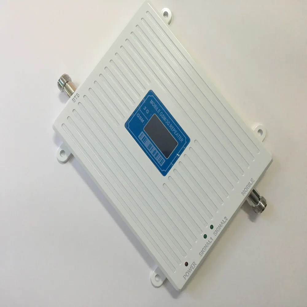 Original New Dual Band LCD display 3G GSM Mobile Phone Signal Repeater GSM 900mhz WCDMA 2100mhz Booster Amplifier +Power Adapter